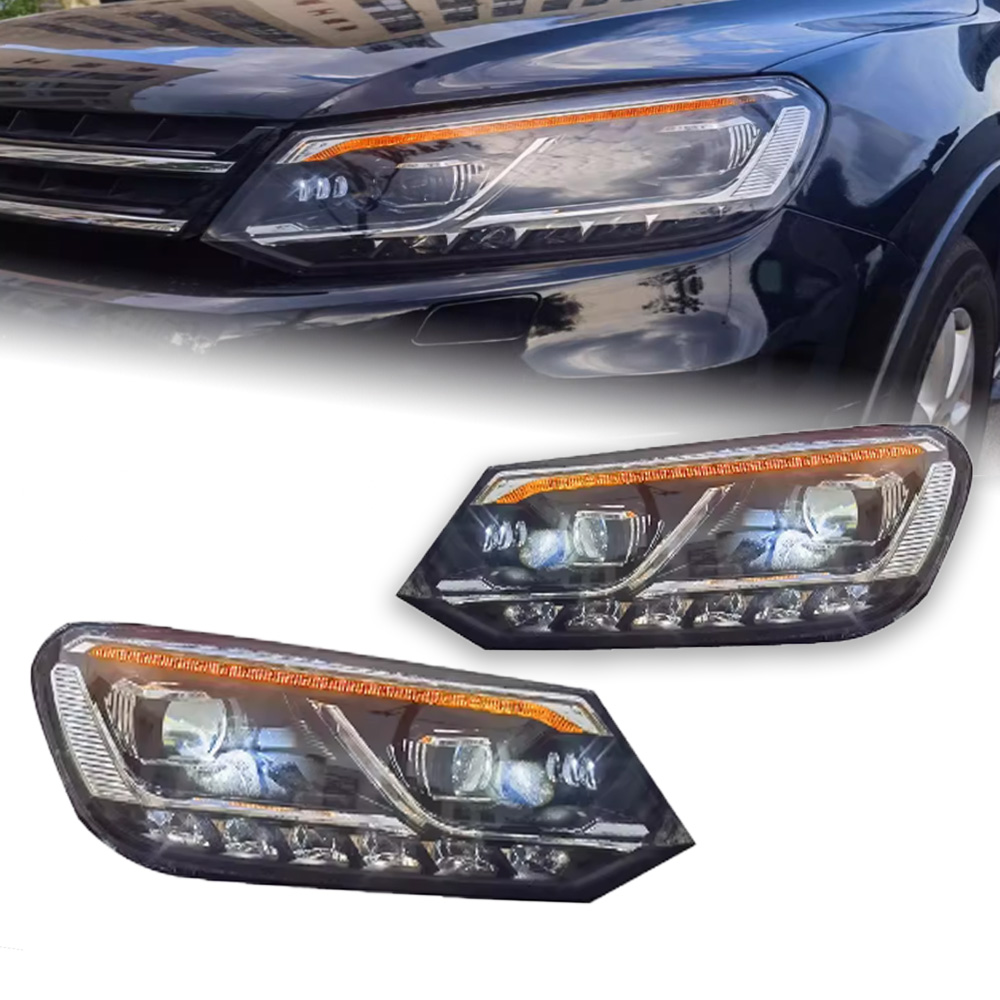 Car Headlights For VW Touareg 2011-20 15 LED Head Lamps LED light Source Daytime Running Lights Dynamic Turn