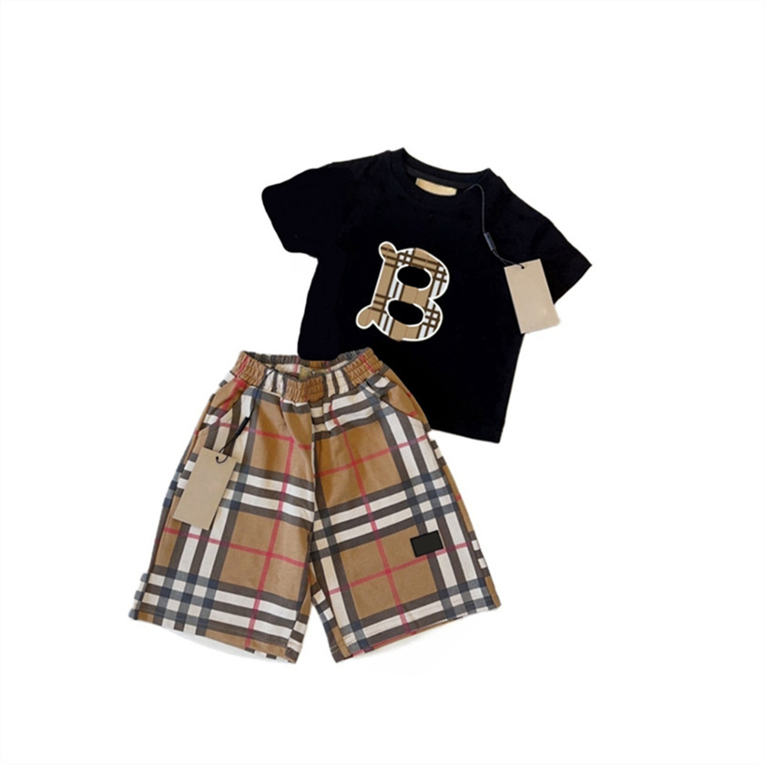 Luxury Kids Clothing Sets Summer Boys Girls Letter Printed Short Sleeve T-shirt Two Piece Designer Brand Children Clothes 100cm-150cm H10