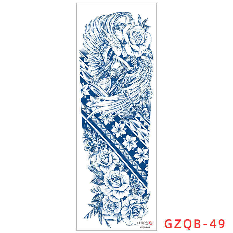 year herbal full arm tattoo sticker with longlasting waterproof large flower and leg tattoo, semi juice