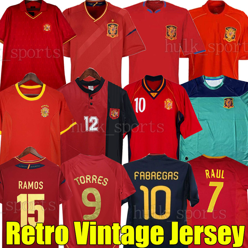 final 2010 Spain retro soccer Jerseys 1996 2002 08 12 18 88 91 98 RAUL XAVI Hierro LUIS ENRIQUE ALONSO Iniesta PUYOL PIQUE David Villa TORRES Guerrero Guardiola RAMOS