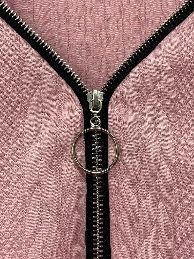 Sexy Zipper Mini Dress Women Winter Autumn V Neck Long Sleeve Dresses Solid Color Casual Basic Robe 231221