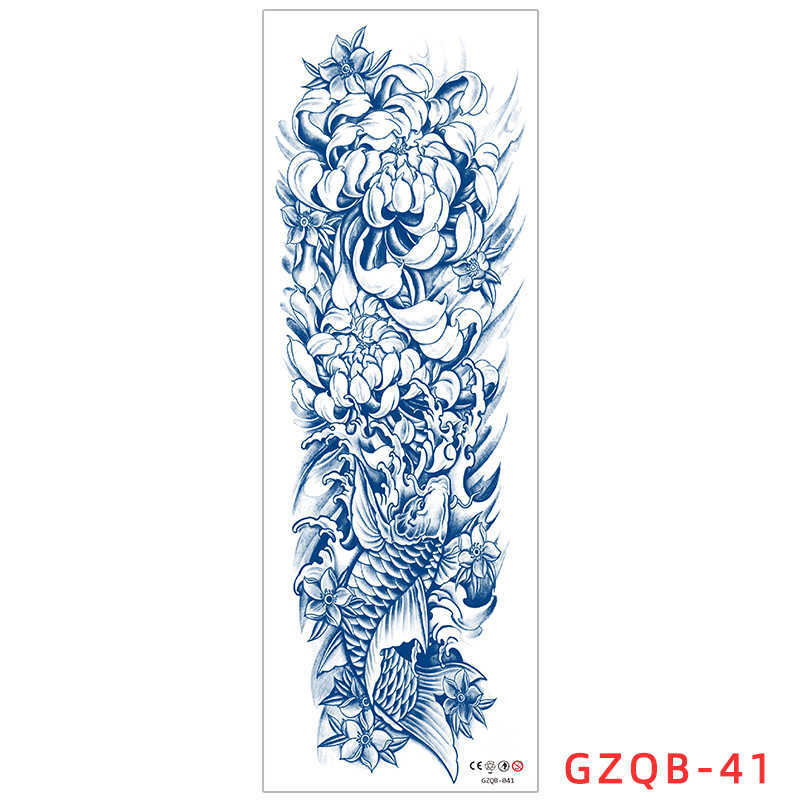 year herbal full arm tattoo sticker with longlasting waterproof large flower and leg tattoo, semi juice