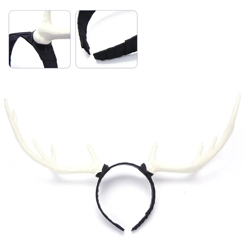 Antlers Headband Halloween Elk Headwear for Party Wear Deer Horn Hair Band Christmas Headpiece Supplies S27 21 231221