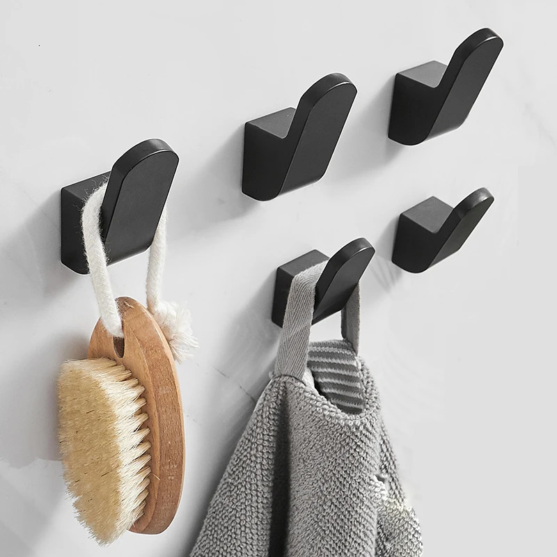 Brush Gold Single Hook Solid Brass Coat Door Back Bathroom Kitchen Hooks Black Towel Rack Kmmoun 231221