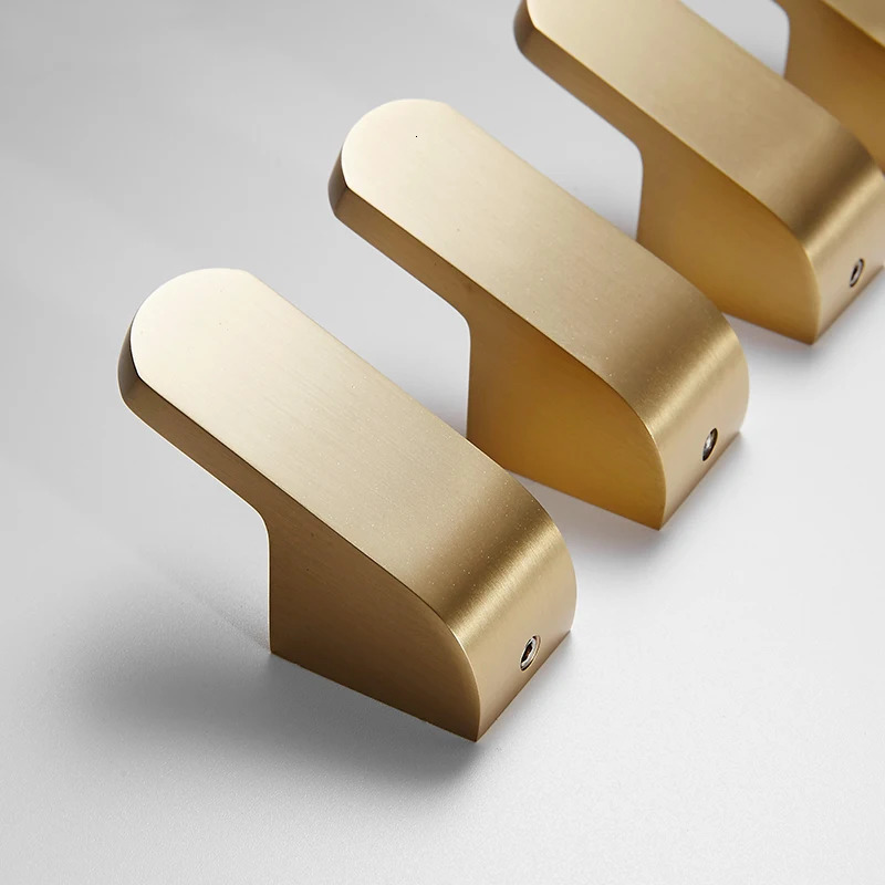 Brush Gold Single Hook Solid Brass Coat Door Back Bathroom Kitchen Hooks Black Towel Rack Kmmoun 231221