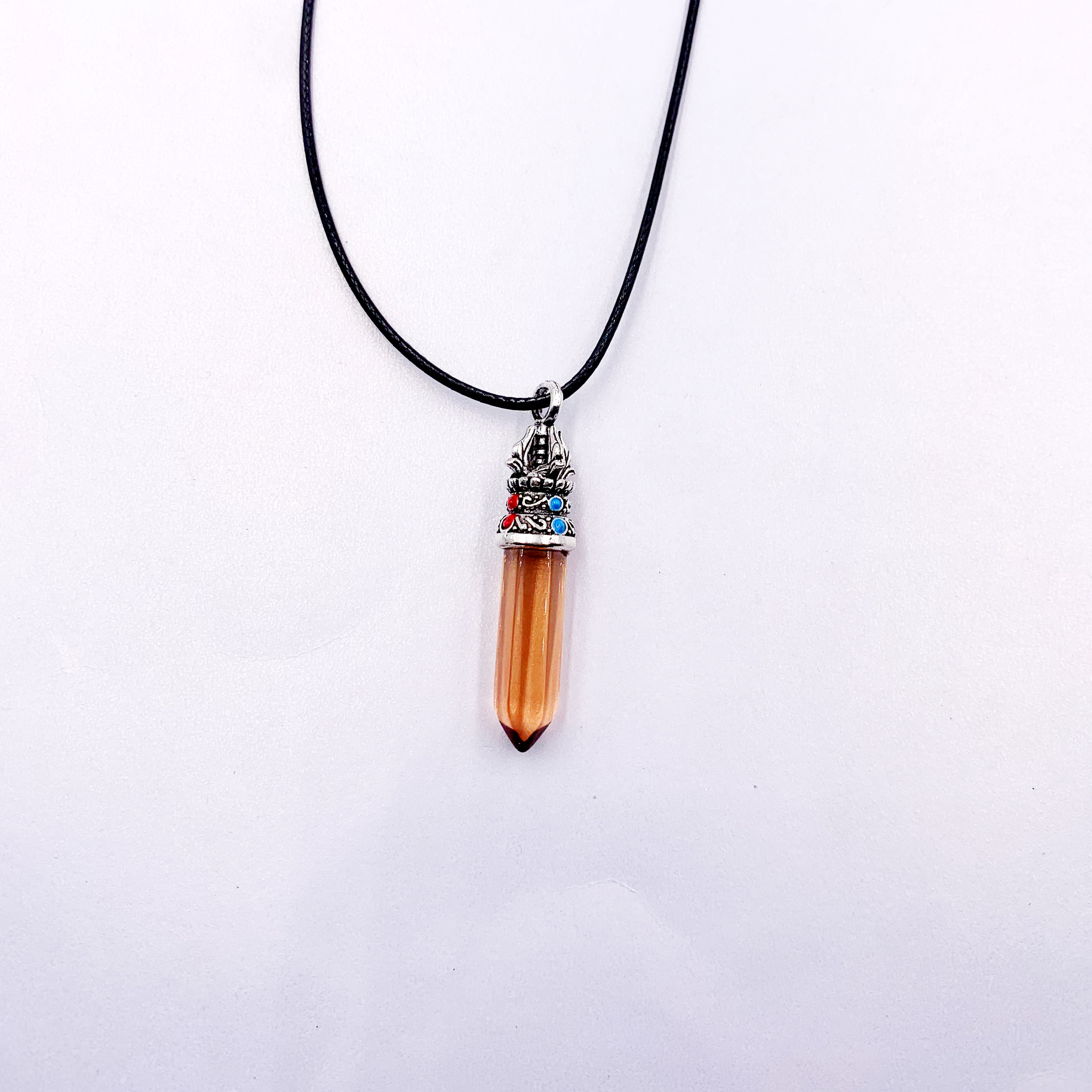 Bohemian Style Rose Quartz Crystal Chakra Crown Pendant Necklace with Silver Chain - Minimalist Gemstone Accessory
