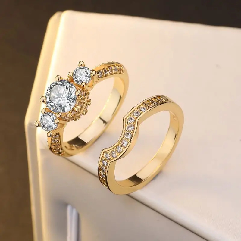Wedding Rings 14K Gold Peridot Diamond Ring Set Jewelry for Women Anillos De Bizuteria anillos mujer Gemstone bijoux femme Jewelry Rings men 231222