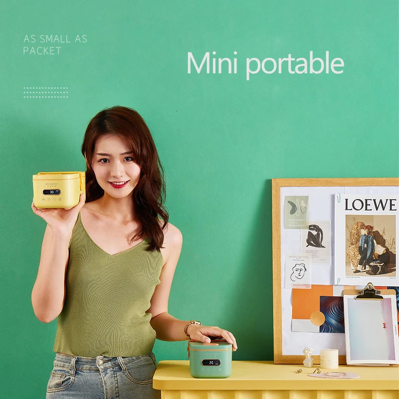 220V 1L Mini Lunch Meals Box Automatic Portable Fast Heating Electric Rice Cooker Easy For Travel 231221