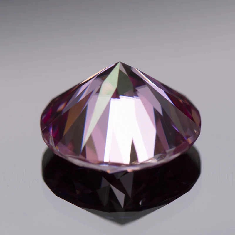 Loose Stone Round Cut Pink Colour Synthetic Lab Created Gemstone Passed Diamond Tester Comes with GRA Certificate 231221