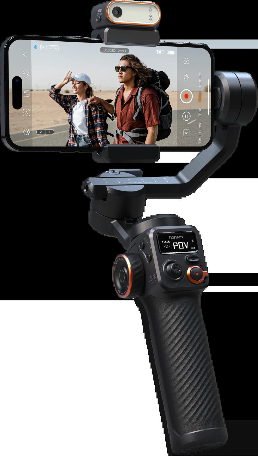 Hohem iSteady M6 Handheld Gimbal Stabilizer Selfie Tripod for Smartphone with AI Magnetic Fill Light Full Color Video Vlogging 231221