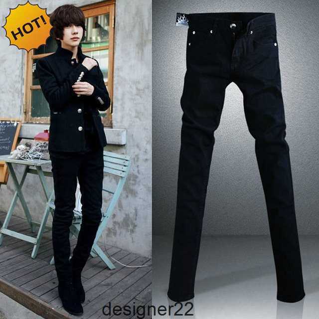 Black Micro Elastic SKinny Jeans Men Teenagers Casual Pencil Pants Cotton Thin Boy Handsome Hip Hop trousers