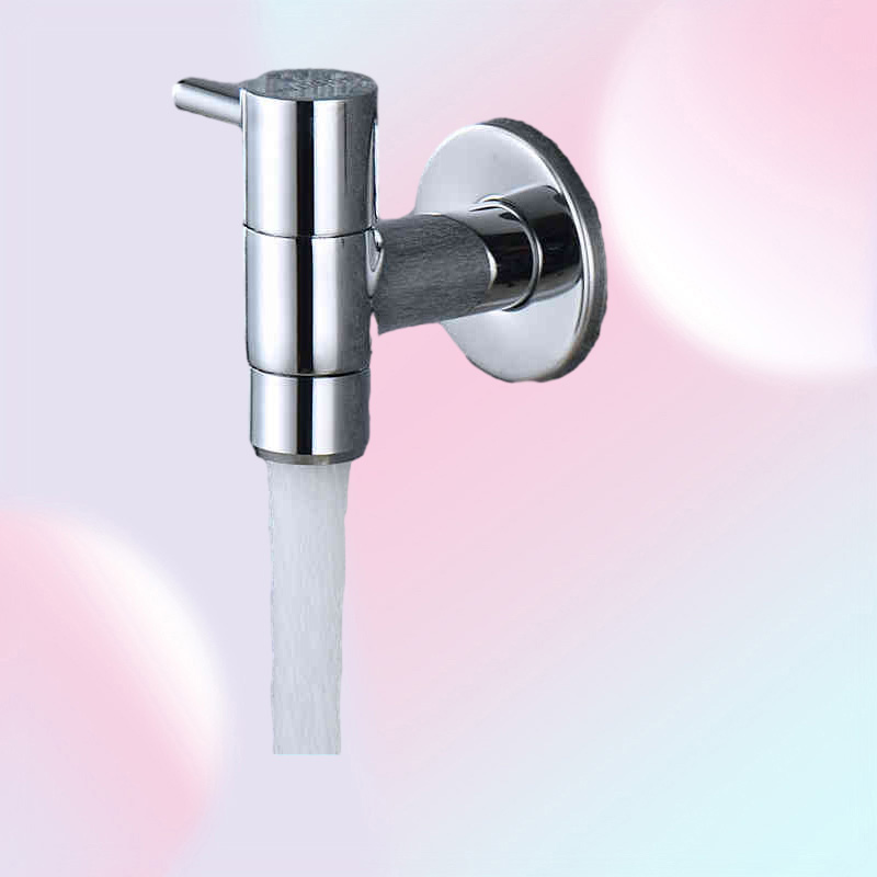 Wall Mounted Small Decorative Garden Faucet Long Washing Machine Water Basin Bibcock Taps