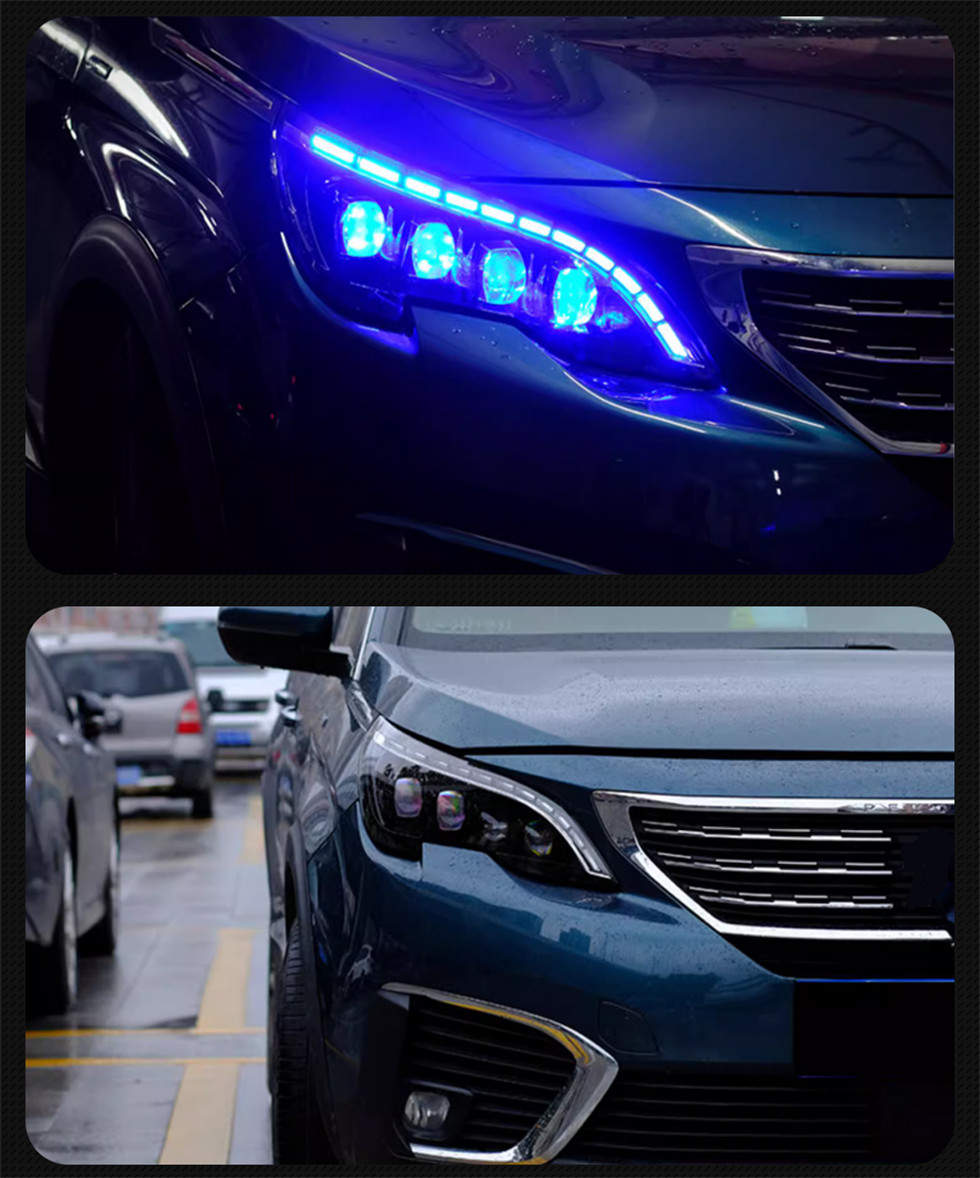 Car Lights for Peugeot 3008 4008 5008 20 17-20 20 LED Headlights DRL Fog Lamp Moving Turn Signal headlights Upgrade