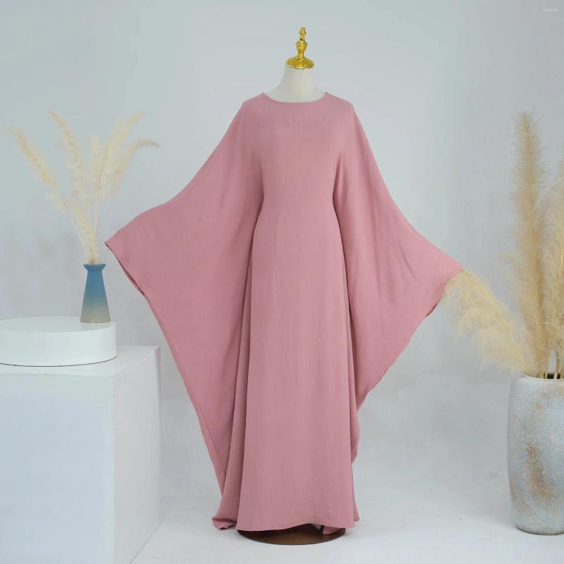 Ethnic Clothing Butterfly Sleeve Abaya Ramadan Eid Muslim Women Long Dress Inside Belt Party Dresses Dubai Turkey Islamic 2024 Summer