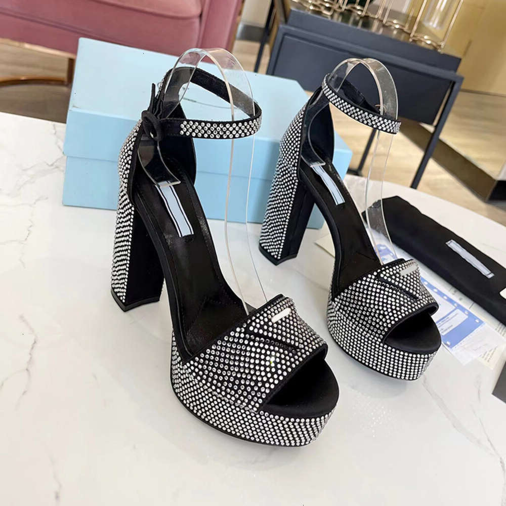 sandals for women designer classic triangle buckle womens high heeled dress shoes fashion ankle strap 13cm heels genuine leather platform heel a ch0 lslk pradas dlif