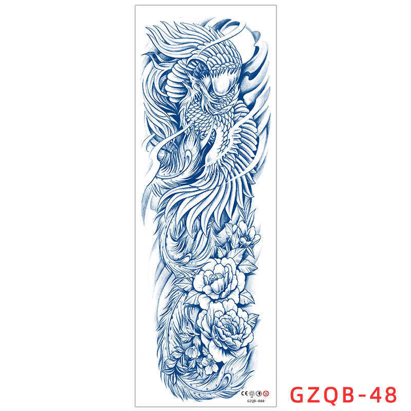 year herbal full arm tattoo sticker with longlasting waterproof large flower and leg tattoo, semi juice