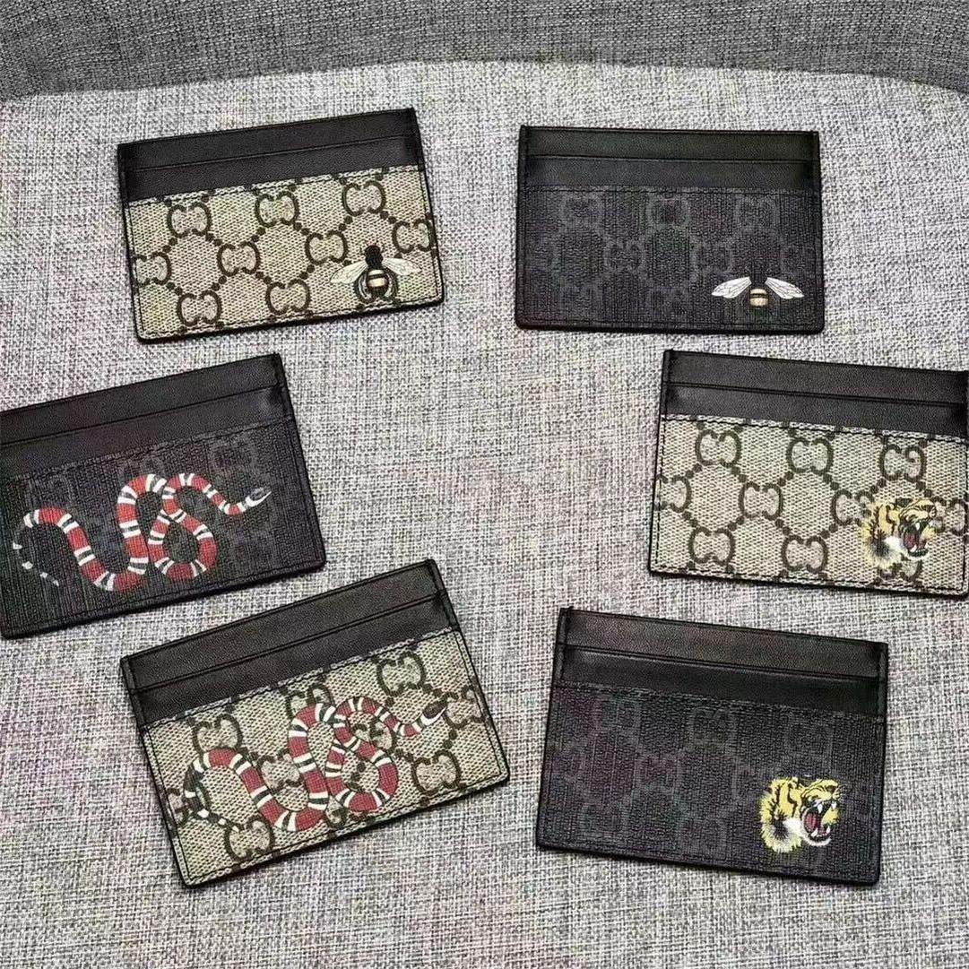 High Quality Men women card holders Lady Card package coin purse Canvas Leather soft leather mini wallet credit card wallets Fashion designer purse Gift card With box