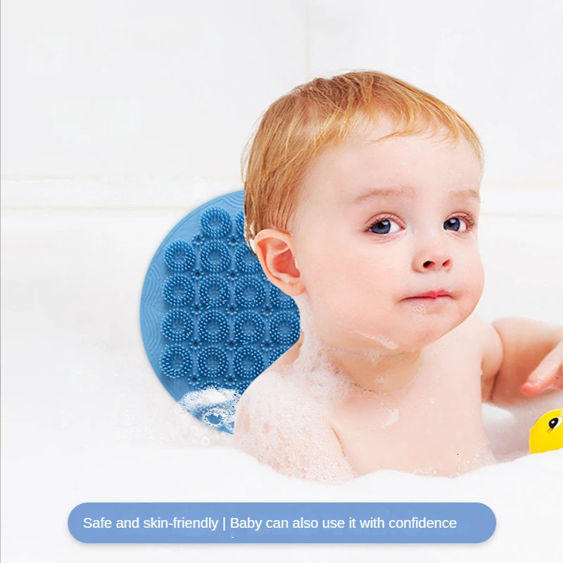 Silicone Body Brush Bathroom Shower Foot Scrubber with Sucker Back Exfoliating Rub Feet Clean Massage Bath Scrub Tools 231221