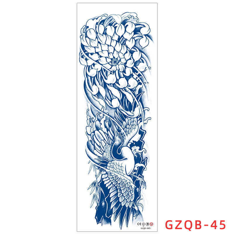 year herbal full arm tattoo sticker with longlasting waterproof large flower and leg tattoo, semi juice