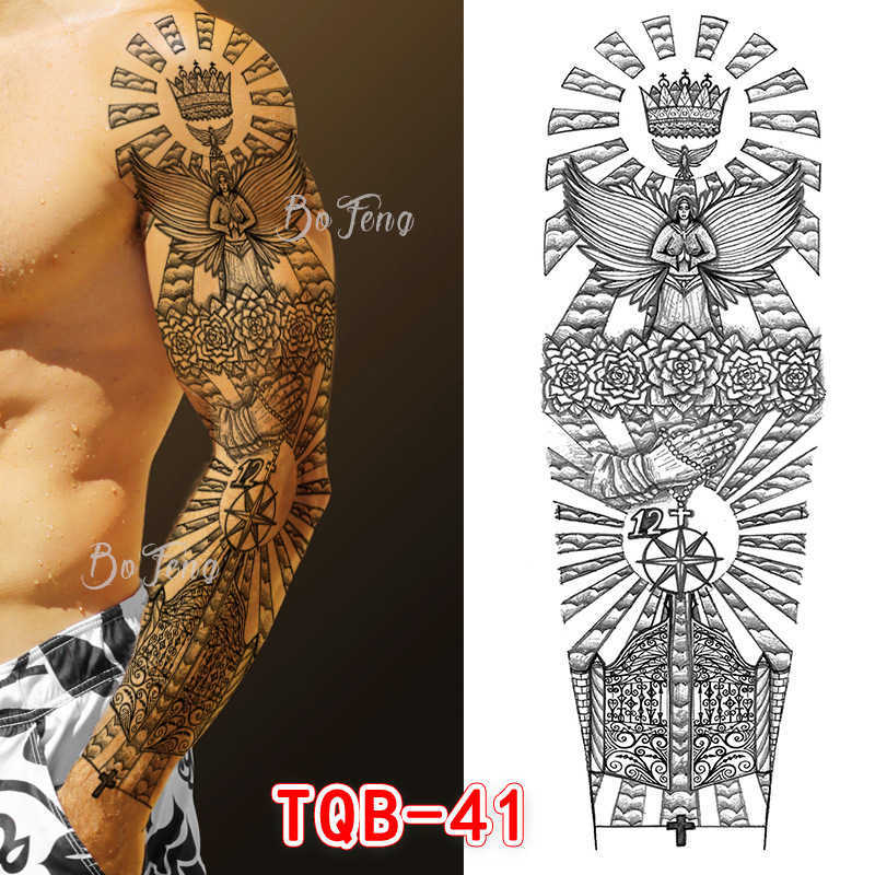 New full arm waterproof tattoo Decal beauty lion big sticker