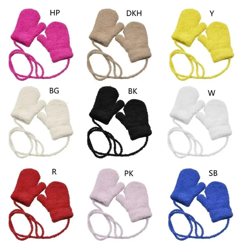 Baby Warm Gloves for 1-3 Years Kids Breathable Mittens Thick Full Finger Gloves 231225