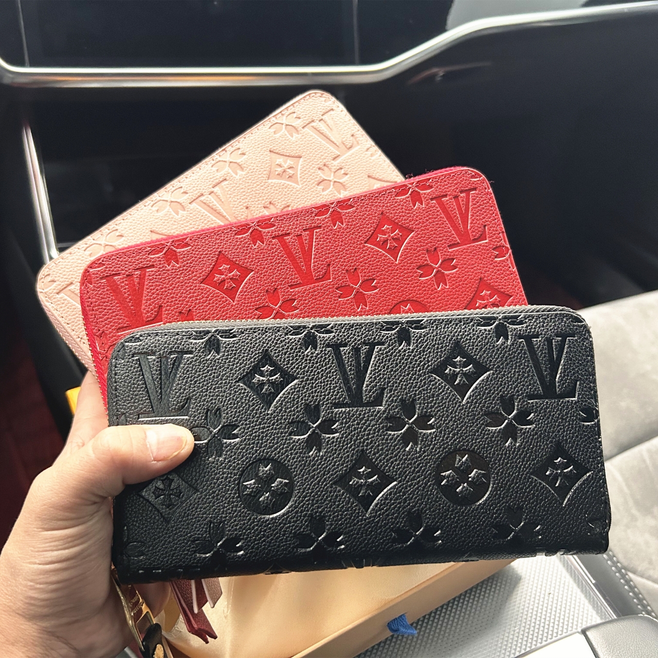 M60017 Fashion Women Wallet Black empreinte clutch lady ladies long wallet pu leather single zipper wallets classical coin purse card holder