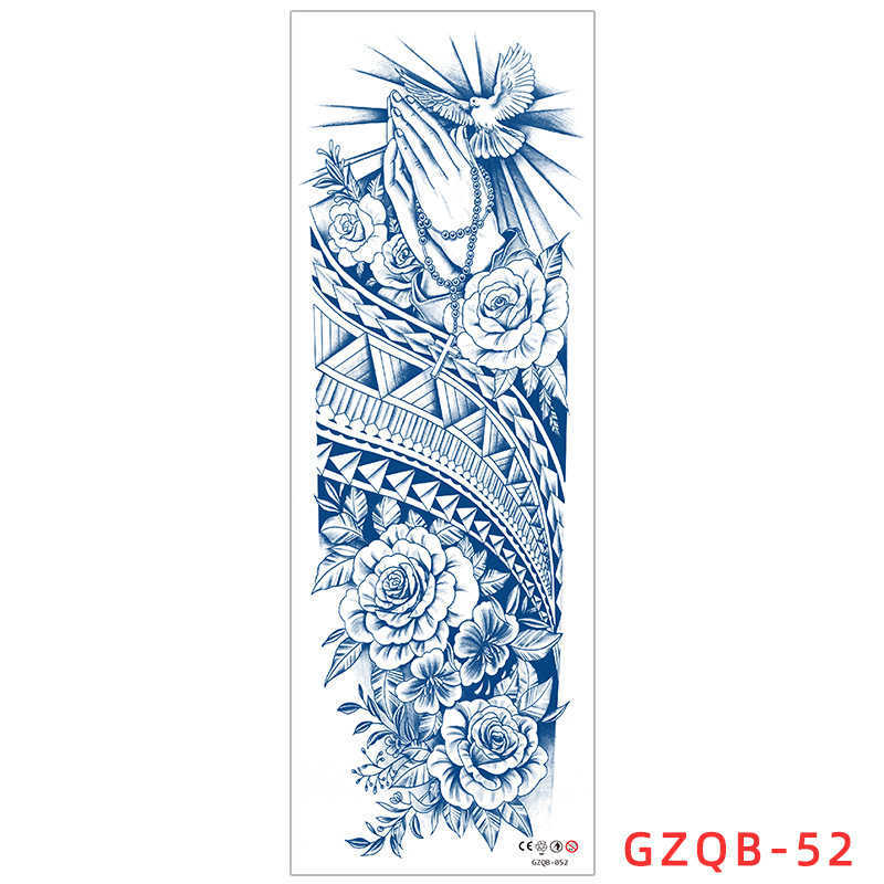 year herbal full arm tattoo sticker with longlasting waterproof large flower and leg tattoo, semi juice