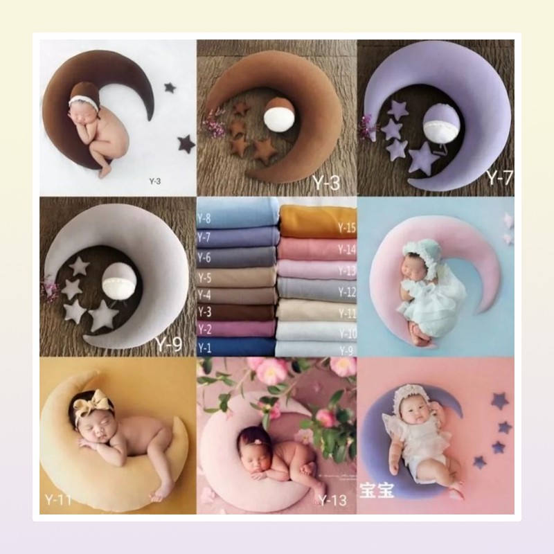 born Pography Props The Moon and the stars creative personality baby po decoration pillow cushion pure lovely 220423