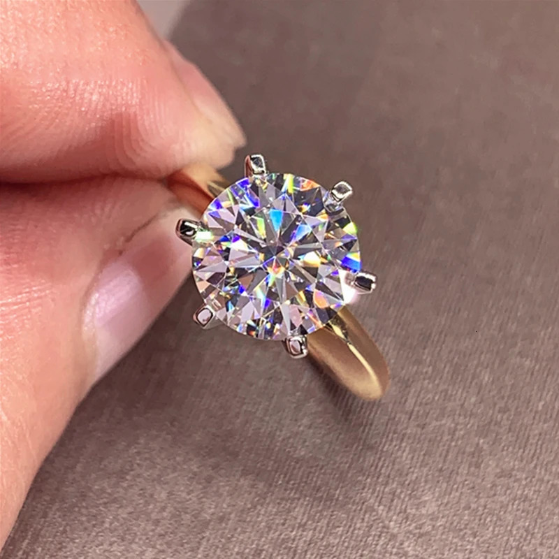 Wedding Rings 3ct Diamond Ring Solitaire Woman Silver 925 Yellow Gold Ring Engagement Wedding 2ct Ring with Certificate 231222