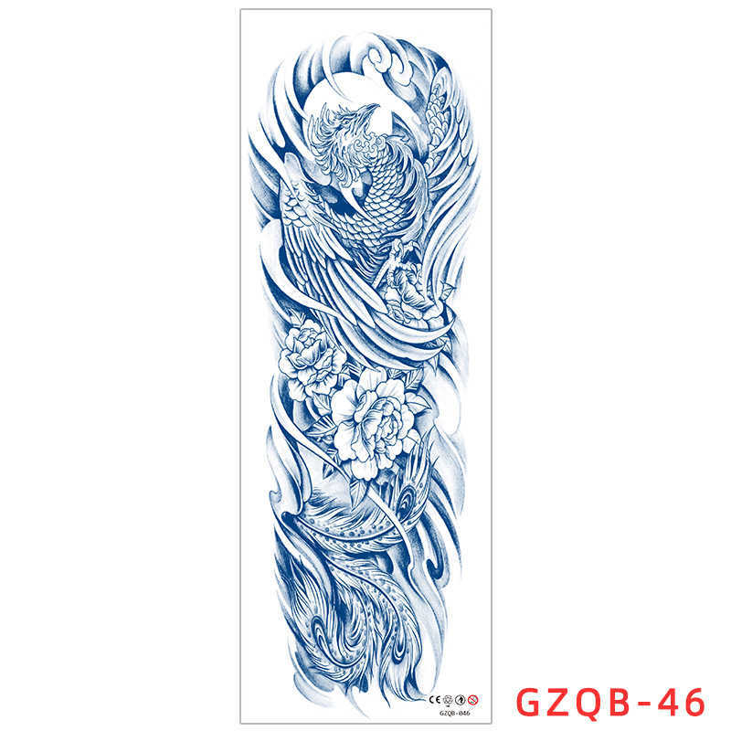 year herbal full arm tattoo sticker with longlasting waterproof large flower and leg tattoo, semi juice