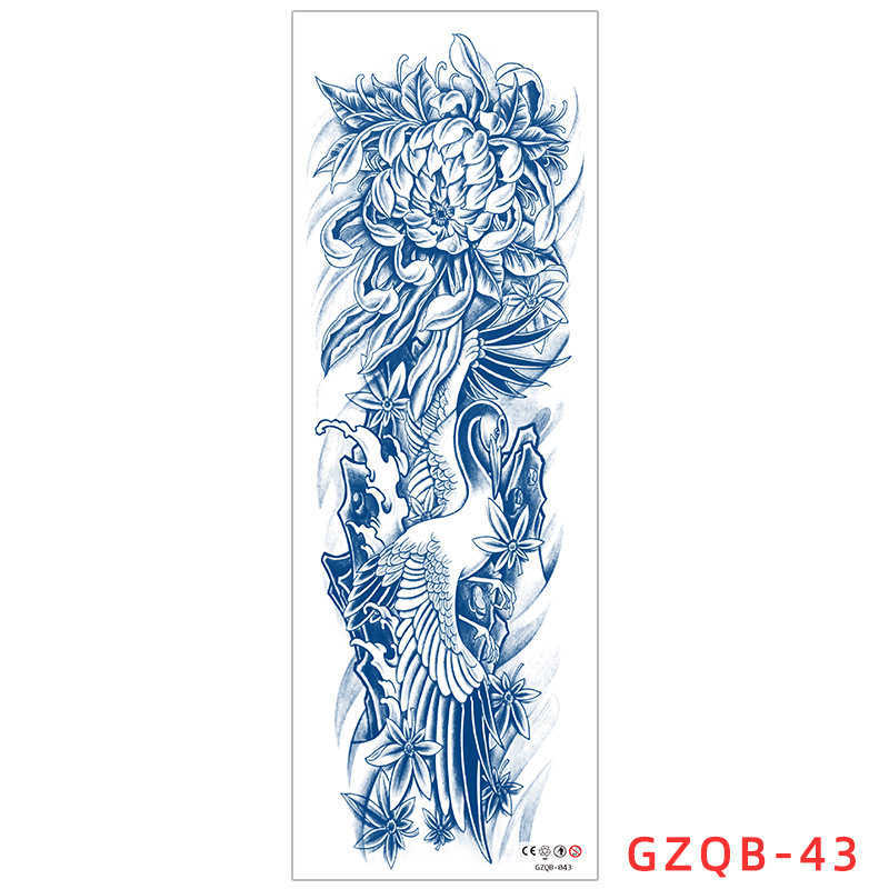 year herbal full arm tattoo sticker with longlasting waterproof large flower and leg tattoo, semi juice