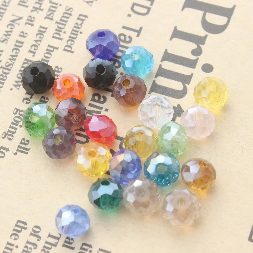 1 Box 24 Color Mix Glass Beads Round Loose DIY Bracelet Earrings Charms Necklace For Jewelry Making 231221