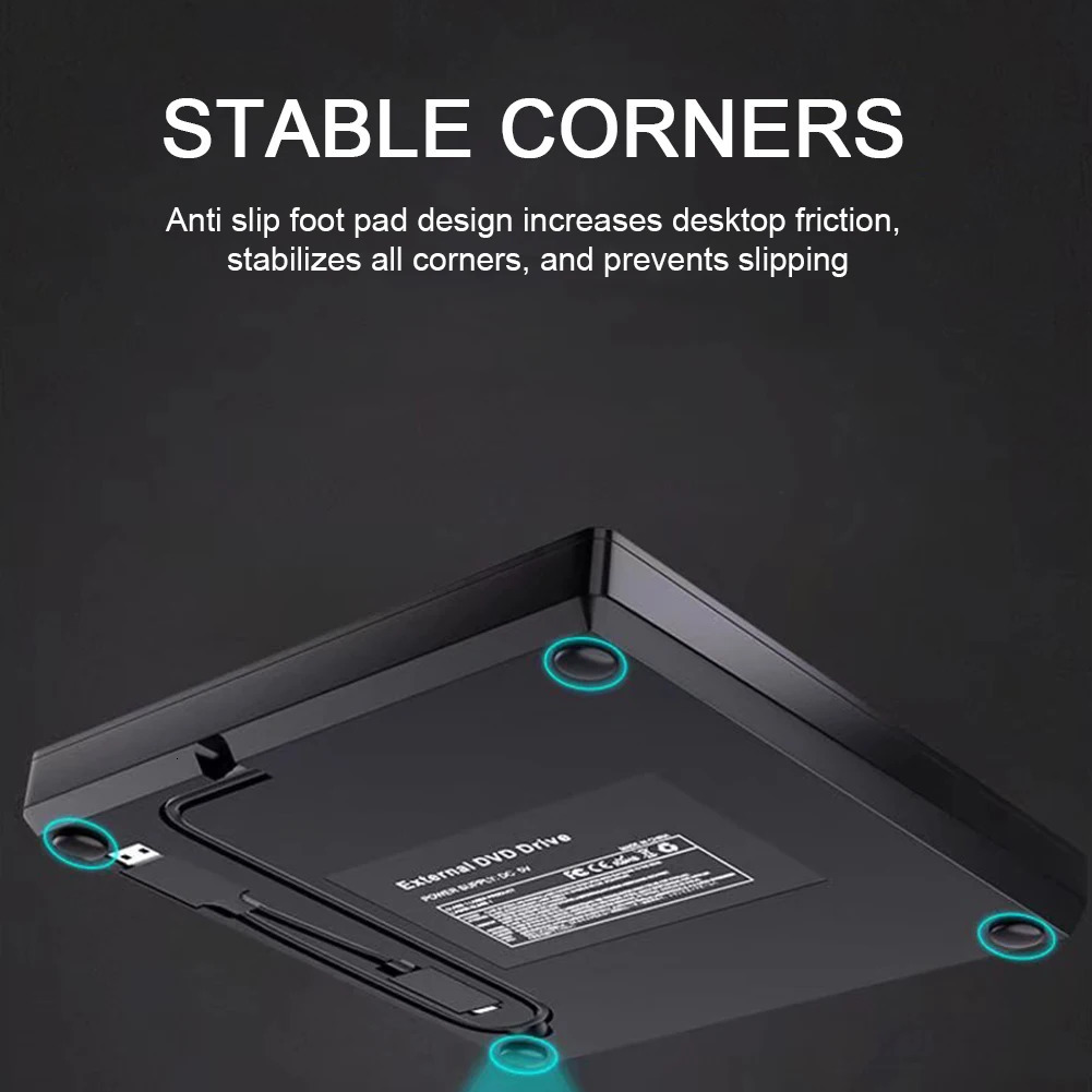 USB 3.0 Slim External DVD RW CD Writer Drive Reader Player Optical Drives DVD Writer Super Drive for Laptop Desktop PC 231221