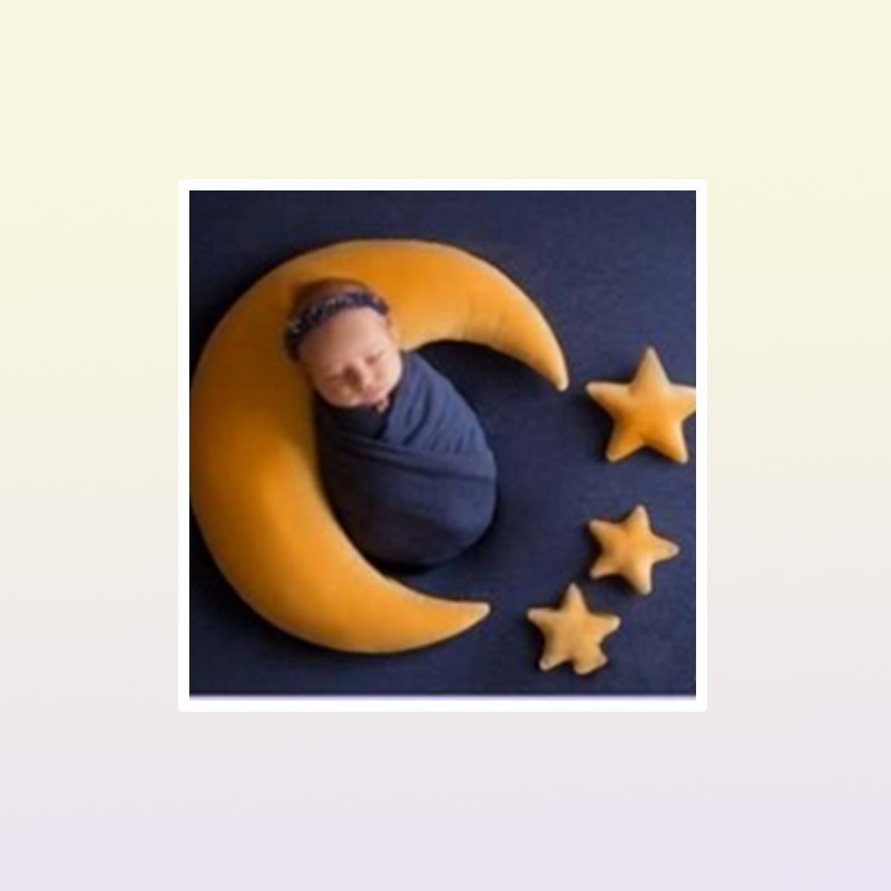 born Pography Props The Moon and the stars creative personality baby po decoration pillow cushion pure lovely 220423