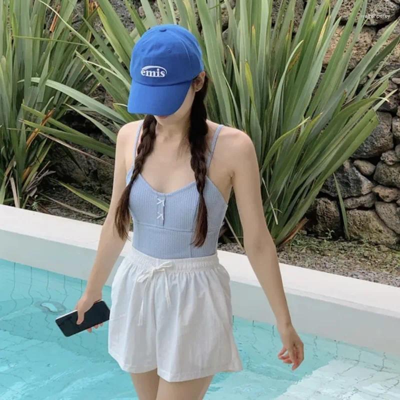 Womens Swimwear Cover-ups Women Beach Style Leisure Holiday Summer Conservative Students Sweetheart Simple Designed Basic Ins