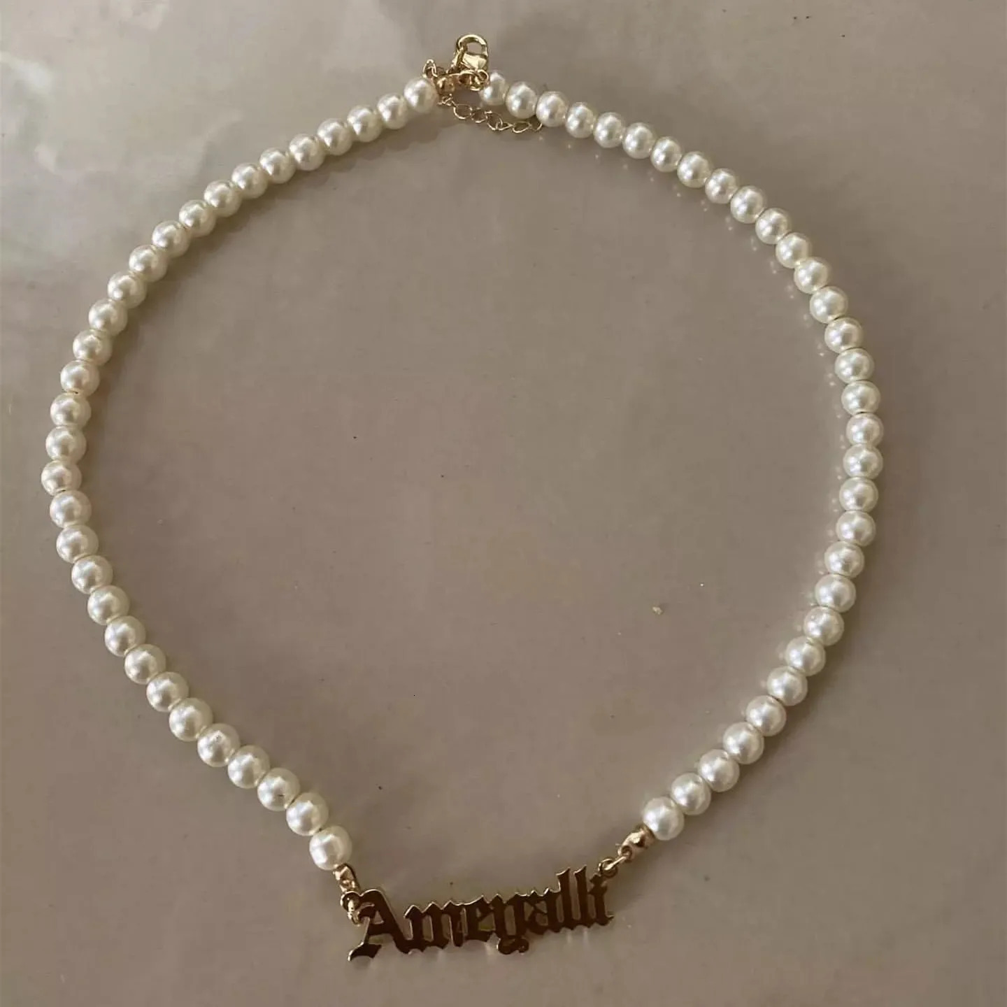 DOREMI Stainless Customized Name Necklace Personalized Pearl Gold Pendant Nameplate For Women Jewelry Gift 231221