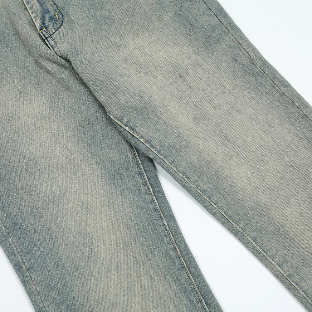 Skinny Jeans Men Streetwear Solid Color Simple Vintage Slim Autumn Vaqueros Flared Trousers Street Summer Y2k Fit Denim Pants 231221