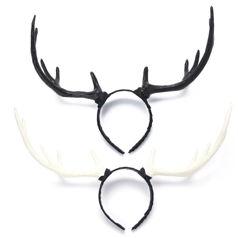 Antlers Headband Halloween Elk Headwear for Party Wear Deer Horn Hair Band Christmas Headpiece Supplies S27 21 231221