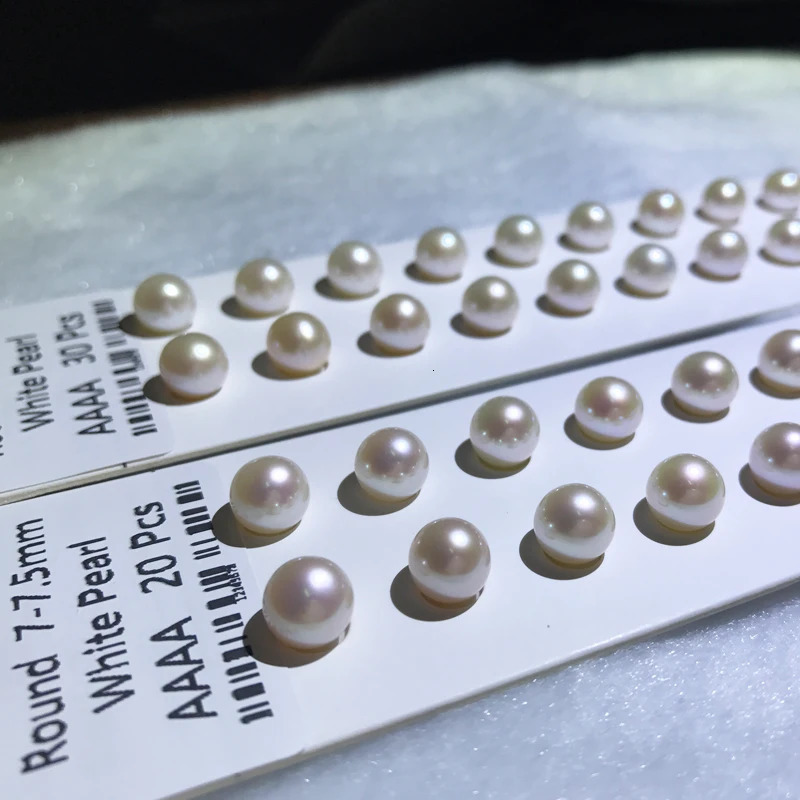 4A Perfect Round Pearls High Luster Half Hole White Color Natural Freshwater Pearl 6mm 7mm 8mm 231221