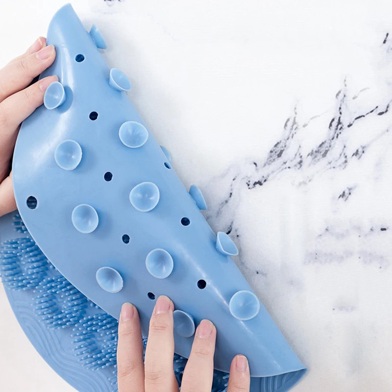 Silicone Body Brush Bathroom Shower Foot Scrubber with Sucker Back Exfoliating Rub Feet Clean Massage Bath Scrub Tools 231221