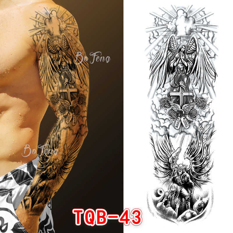 New full arm waterproof tattoo Decal beauty lion big sticker