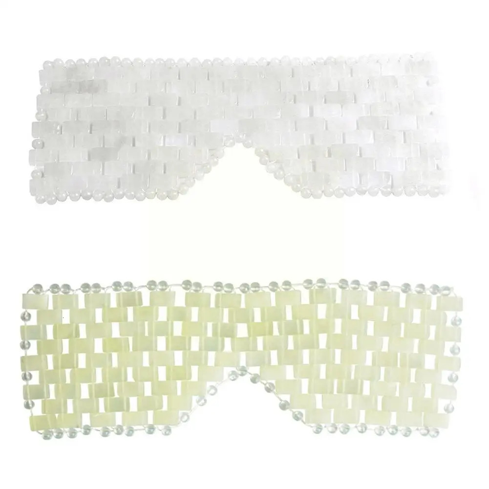 Natural Jade Eye Mask Cooling Jade Sleep Eye Mask Massager Aging Shade Relaxation Anti Therapy Gift Jade Stone Cover M9C5 231221