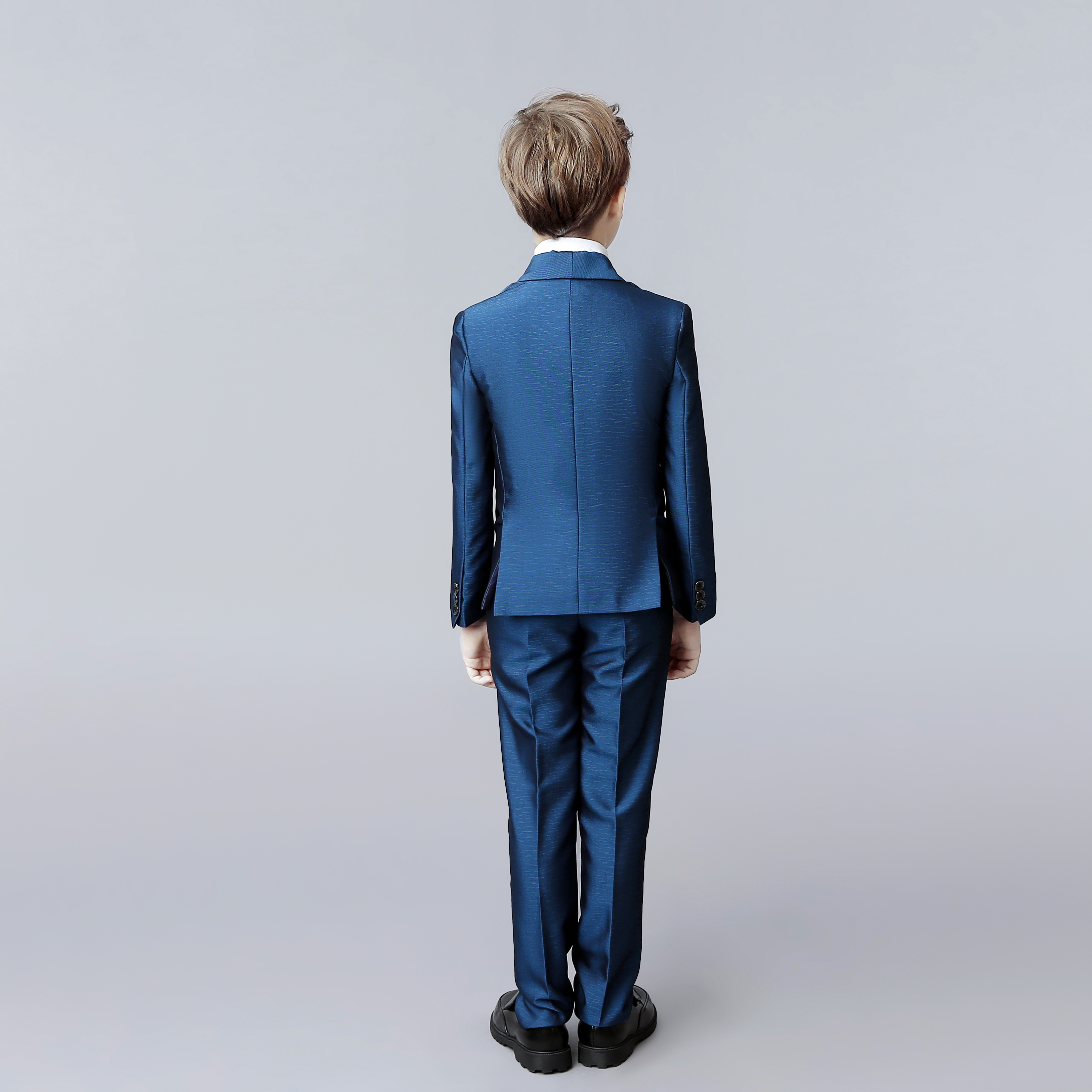 Spring Blue Boy Suits Little Kids Dinner Tuxedos For Wedding Party Prom Birthday Wear Jacket Pants Vest