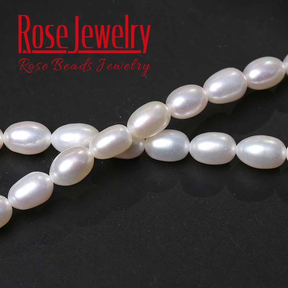 5A Quality 100 White Pearl Real Natural Freshwater Cultured Rice Shape Loose Beads 36 cm Strand 311 mm Size For Jewelry Making 231221