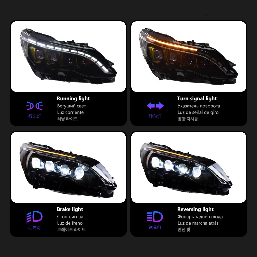 Auto Headlights for Peugeot 3008 5008 LED Headlight 20 17-20 20 Headlights 4008 5008 Car Front Daytime Light DRL Lamp