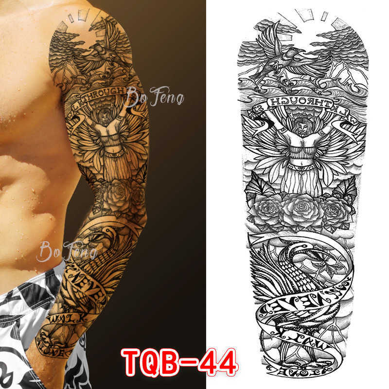 New full arm waterproof tattoo Decal beauty lion big sticker
