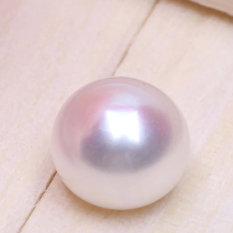 Zhuji Supplier 3A White Button Pearl 354mm Cultured Loose Freshwater Pearls With Half Hole 231221