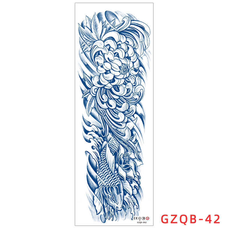 year herbal full arm tattoo sticker with longlasting waterproof large flower and leg tattoo, semi juice