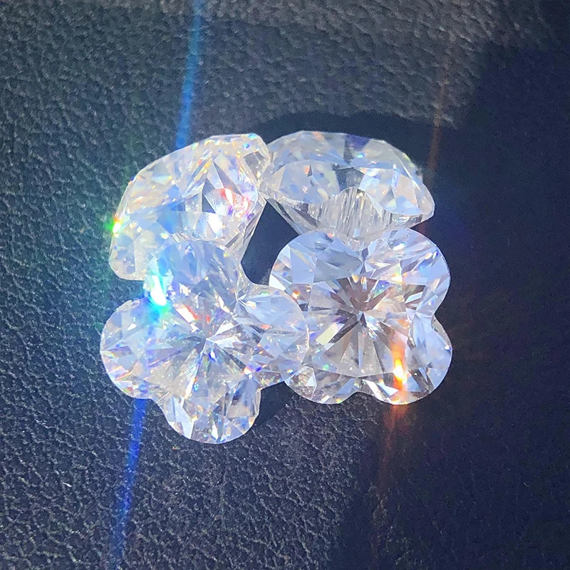 DJMAX 49mm Four Leaf Clover Loose Stones Certified Diamond Royal Blue Champagne VVS1 for Jewelry Making 231221
