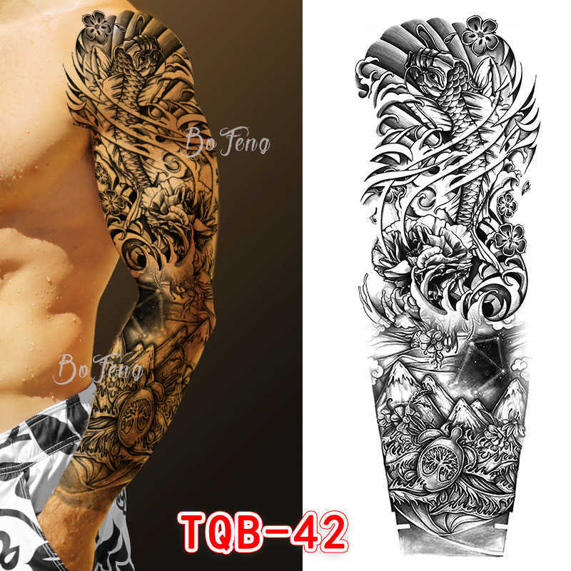 New full arm waterproof tattoo Decal beauty lion big sticker